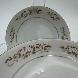 Vtg Berry Bowls, Springtime Pattern by International, fruit/dessert/sauce Set/9